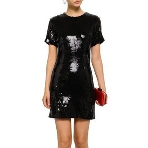 Galvin london clara black sequin short sleeve mini cocktail dress | NWT